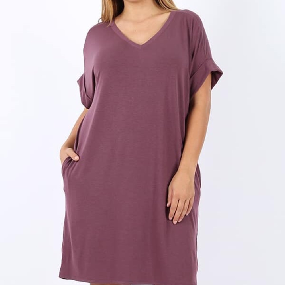 V-neck Dress with Pockets